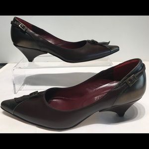 Rinaldi 🇮🇹 mid heel metallic and brown pump